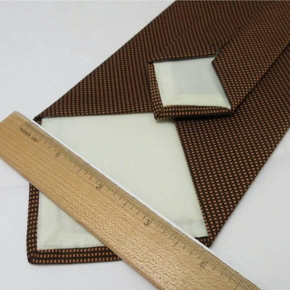 Vtg Orbach's Tulsa Oklahoma Denver City Brown with Pin Dots Tie 56" x 4" - Picture 4 of 4